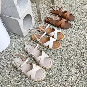 끈샌들 슈즈 가을 스트랩 스트랩샌들 빅사이즈 통굽