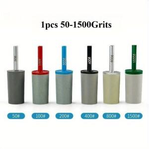 1pcs 50-1500Grit 6mm 생크 다이아몬드 수지 그라인딩 헤드 원통형 소형 휠 스톤 릴리프 폴리싱