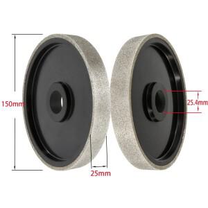 6인치 다이아몬드 그라인딩 휠 150x25x25.4mm 전기 도금 평행 옥 카바이드 합금강 연삭 도구 감소 슬리브
