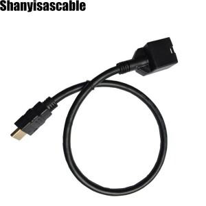 고속 HDMI E 타입 암 블랙 몰딩 A 수 이더넷 비디오 케이블 포함 19P 0.5M