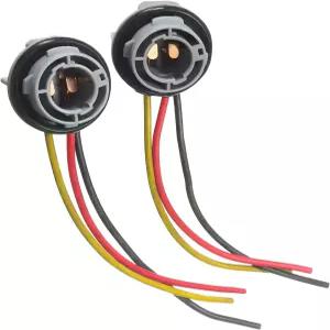 송곳형 2 PCS 자동차 57 브레이크 전구 소켓 커넥터 BAY5D 80도 순수 구리 단자 및 연장 와이어 절연