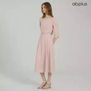 [ab.plus] 페미닌 셔링 벨티드 플레어 원피스 (LSA5MO31A)