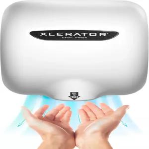 흰색 보온병(BMC) 커버와 1.1 소음 감소 노즐이 있는 XLERATOR XL-BW 자동 고속 핸드 드라이어 12.5 A
