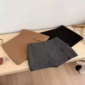 치마 여성 모직 방지 힙업 출근룩 러플 이중 A라인 정장 비침 트임 SPO마켓1