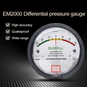 차압계 ELECALL 디지털 차압 가스 룸용 기압계 미터 공기 게이지 양압 음압 클린 KPAMBAR