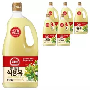 해표 콩기름 식용유, 1.8L, 6개