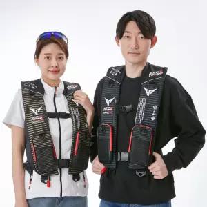 XL(대) 스트라이프 2포켓 자동팽창식 구명조끼 KC 국내생산 수분감지 낚시
