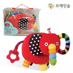 레인보우 아기코끼리인형 바스락 아기헝겊책 홈스쿨링 신생아완구 아기장난감 돌아시