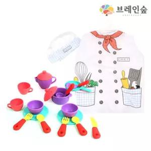레스토랑 쉐프복 요리사놀이 조리복 그릇세트 역할놀이 유치원 조카선물 생일선물