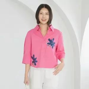 엄마옷 마담4060 투플라워코튼셔츠 -QBL2604065-