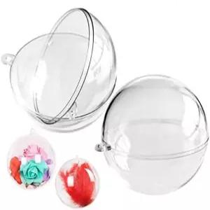 크리스마스 파티 장식용 투명 플라스틱 충전식 볼 60mm DIY 공예 목욕 몰드 세트 10팩