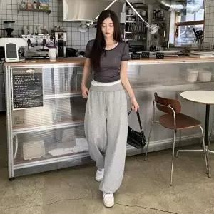 [옷자락]여성용 와이드 접이식 양면 트레이닝 바지 팬츠