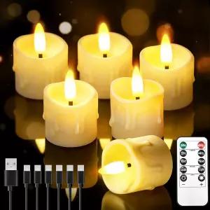 리모컨이 있는 충전식 불꽃 없는 양초 1.5 x2 LED 티 라이트 배터리 작동 어버이날 기념 결혼식 테이블