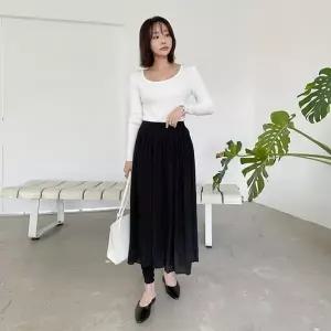 [옷자락]여성용 밴딩 발레 스타일 레깅스 스커트 치마 타이즈