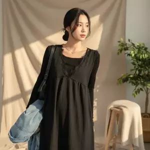 [옷자락]여성 레이스 쉬폰 민소매 롱 원피스