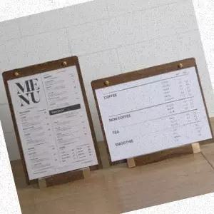 우드 메뉴판 카페 식당 카운터 안내판 A4 게시판 거치대