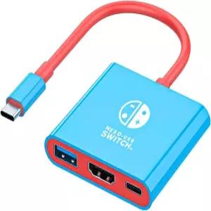 BIYTC 스위치 2 휴대용 도크 닌텐도 호환되는 트래블 스테이션 4K HDMI 타입 C 포트 USB 있는 TV 도킹