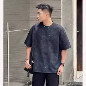 남성용 라운드넥 반팔티 봄가을 안개꽃 빅사이즈 사계절 상의 MODU2