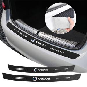 볼보 ES90 EC40 XC90 V90 V60 V40 S80 S60 C4용 1개 자동차 카본 파이버 리어 범퍼 트렁크 보호 스티커