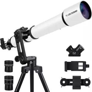 고출력 90mm 구경 굴절 망원경 고정밀 조정 기능을 갖춘 천문 초안정 Vertisteel AZ 마운트 베이스 삼각대