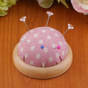 나무 쿠션 DIY 자수가 면직물 반원형 핀쿠션 있는