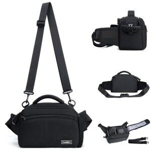 Cwatcun 허리 카메라 케이스 DSLR SLR 가방 슬링 숄더 방수 팩 사진작가 하이킹 촬영 여행용 남성용
