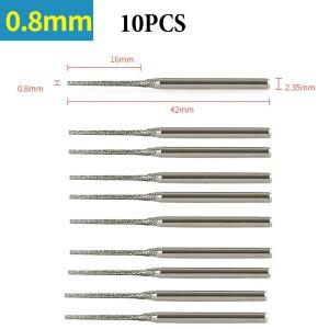 유리 옥 호박 보석 타일 돌 드릴링을 위한 2.35mm 샹크가  10PCS 0.8-2.5mm 다이아몬드 드릴 비트