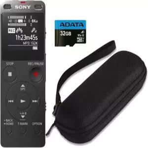 32GB 마이크로SD 및 하드 캐리 케이스가 내장된 USB 번들이 있는 소니 ICD-UX570 시리즈 디지털 음성