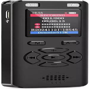 음성 녹음기 - 재생 소음 감소 MP3 플레이어 및 비밀번호가 포함된 128GB 9280시간 활성화 강의 회의