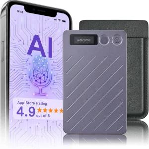 AI 음성 녹음기(64GB) - 실시간 전사 및 요약 회의 강의 인터뷰 통화를 위한 152개 언어 노이즈 캔슬링 앱