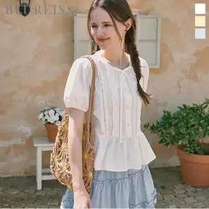 [블루레이스] 레이스 프릴 티어드 블라우스_B6M3BL5971