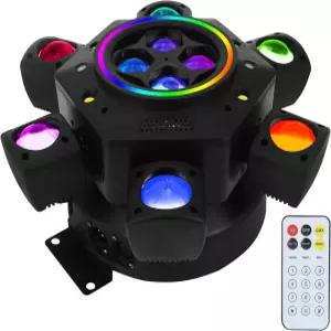무빙 헤드 DJ 조명 150W RGBW 4-in-1 LED 6 암 디스코 스테이지 혼합 효과 DMX-512 및 사운드 활성화