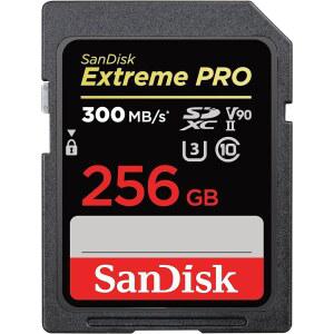 샌디스크 256GB 익스트림 프로 SDXC UHSII 메모리 카드 - C10 U3 V90 8K 4K 풀 HD 비디오 SD SDSDXDK256GGN4IN
