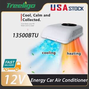 Treeligo 12V 13500BTU RV 지붕 에어컨 열 및 냉각 전기 옥상 주차 ac 트럭 캠핑카 밴 캐러밴 전동 홈