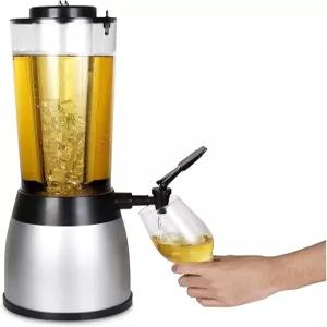 맥주 디스펜서 2.5L 타워 LED 컬러 야광 조명 및 스 튜브 파티 게임 홈 바 캐스크 에일