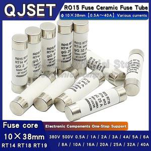 유리관퓨즈 휴즈 10개 R015 10 4A 380V 10X38MM 16A 고속 5A 40A 8A 500V RT19 3A 세라믹 20A 38 RT18 25A 32A 블로우 RT14 10A 6A 1A RO15 퓨즈 2A