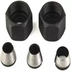 5pcs/세트 1/4 6mm 트리머 콜렛 척 조각 트리밍 기계 목공 도구용 너트 라우터 비트 어댑터