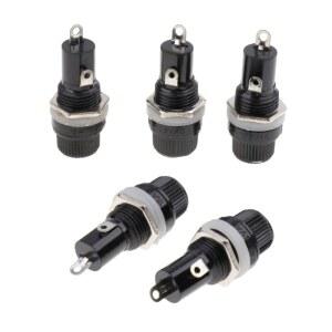 휴즈홀더 퓨즈 5개 125V15A 250V10A 패널 12MM 나사 홀더