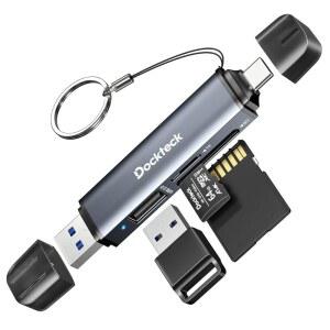 Dockteck SD 카드 리더 5G 초고속 USB3.0 /TF 3슬롯 USB A /C to /Micro /USB 메모리 UHSI /SDHC /SDXC /MMC 플러그 앤 플레이를 위한 OTG 지원