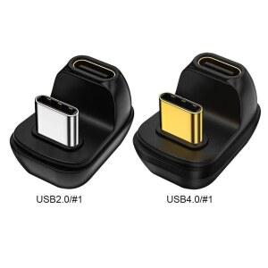 2/1PCS USB4.0 40Gbps 어댑터 USB C 암수 180 100W