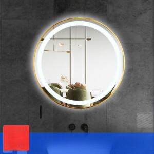 LED 스마트 욕실 거울 원형 알루미늄 합금 프레임 호텔 조명 발광 메이크업 김서림 방지 화장대 샤워