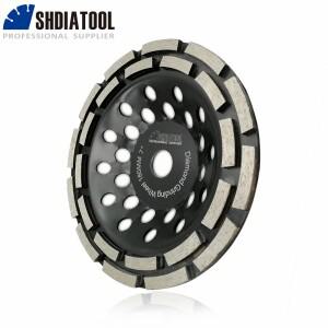 SHDIATOOL 7 인치 소결 다이아몬드 더블 행 그라인딩 컵 휠 Dia180MM 디스크 보어 22.23MM 콘크리트 용