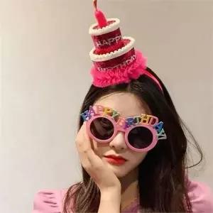 파티용 머리띠 생일축하 디자인 케이크 생일 파티 머리띠 소품 공연용 티아라 반짝이 장식용 어린이 아동