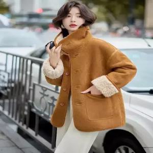 블랙팬서 여성용 입을 양면으로 외투를 입으면 겨울에 재킷을 된 일체형 보이고 털로 두꺼운 보온 모피와 O