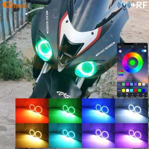 가와사키 닌자 Zx-6r Zx600 2007 Zx-10r 06 07 멀티 컬러 울트라 브라이트 RGB LED 엔젤아이즈 키트 헤일로