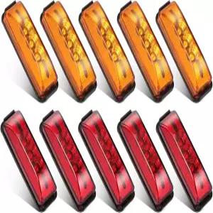 RV 트럭 트레일러 캠퍼 UTE UTV용 반사경이 있는 파츠삼 10Pcs 3.9인치 3LED 사이드 마커 클리어런스