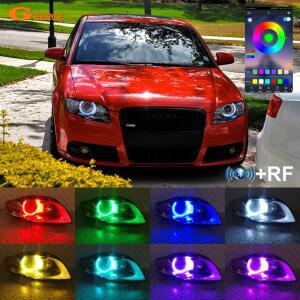 아우디 A3 8PA A4 S4 B7 RF 원격 블루투스 APP 울트라 브라이트 멀티 컬러 RGB LED 엔젤아이즈 키트 헤일로