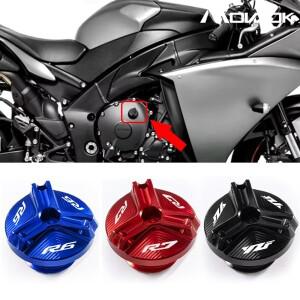 YZF R1 R3 R6 R7 바이크 오토바이 액세서리 CNC 엔진 오일 필러 캡 플매트 카펫 러그 커버