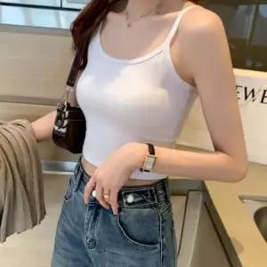 오너클랜 여성 민소매 캐주얼 데일리 레이어드 이너 크롭 끈나시 나시 끈나시 나시탑 망고나시