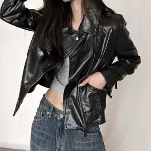 (스타일하우스)레더자켓 가죽재킷 JK 유광 여성 라이더 집업